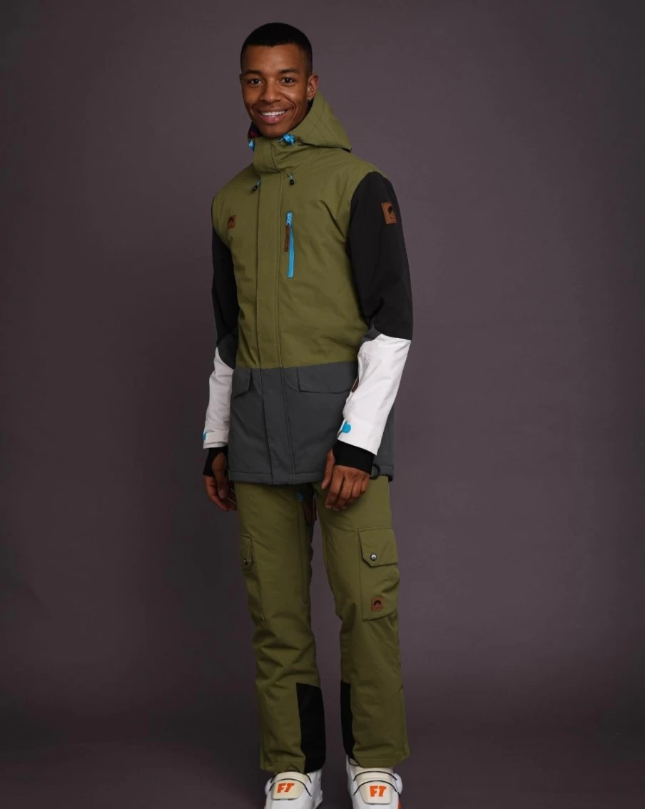 OOSC Men's Ski & Snowboard Jacket - Waterproof Winter Coat for Men in Khaki, Grey, Black